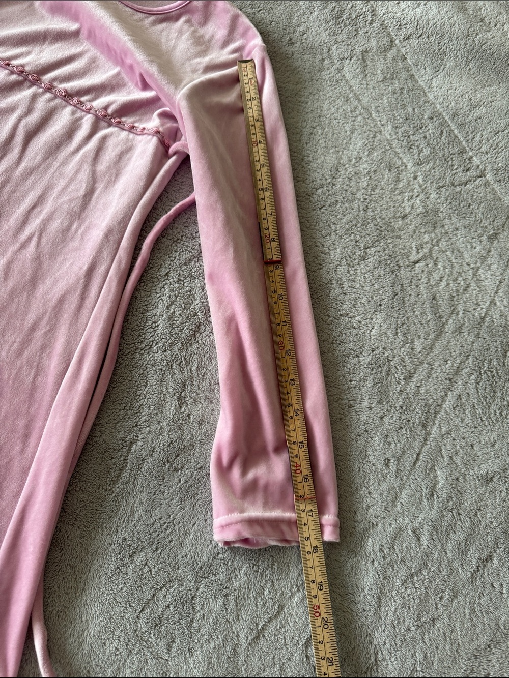 Truly Kids Velvet Dress Girls Large Pink Excellent Rosette Trim Long Sleeve - Picture 6 of 7